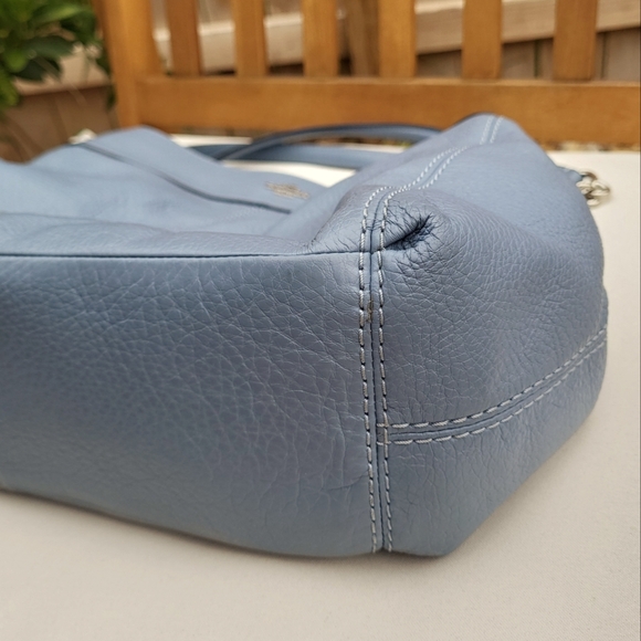 COACH Lexy Silver Chain Shoulder Bag Purse in Blue Cornflower F27594 - Picture 10 of 15